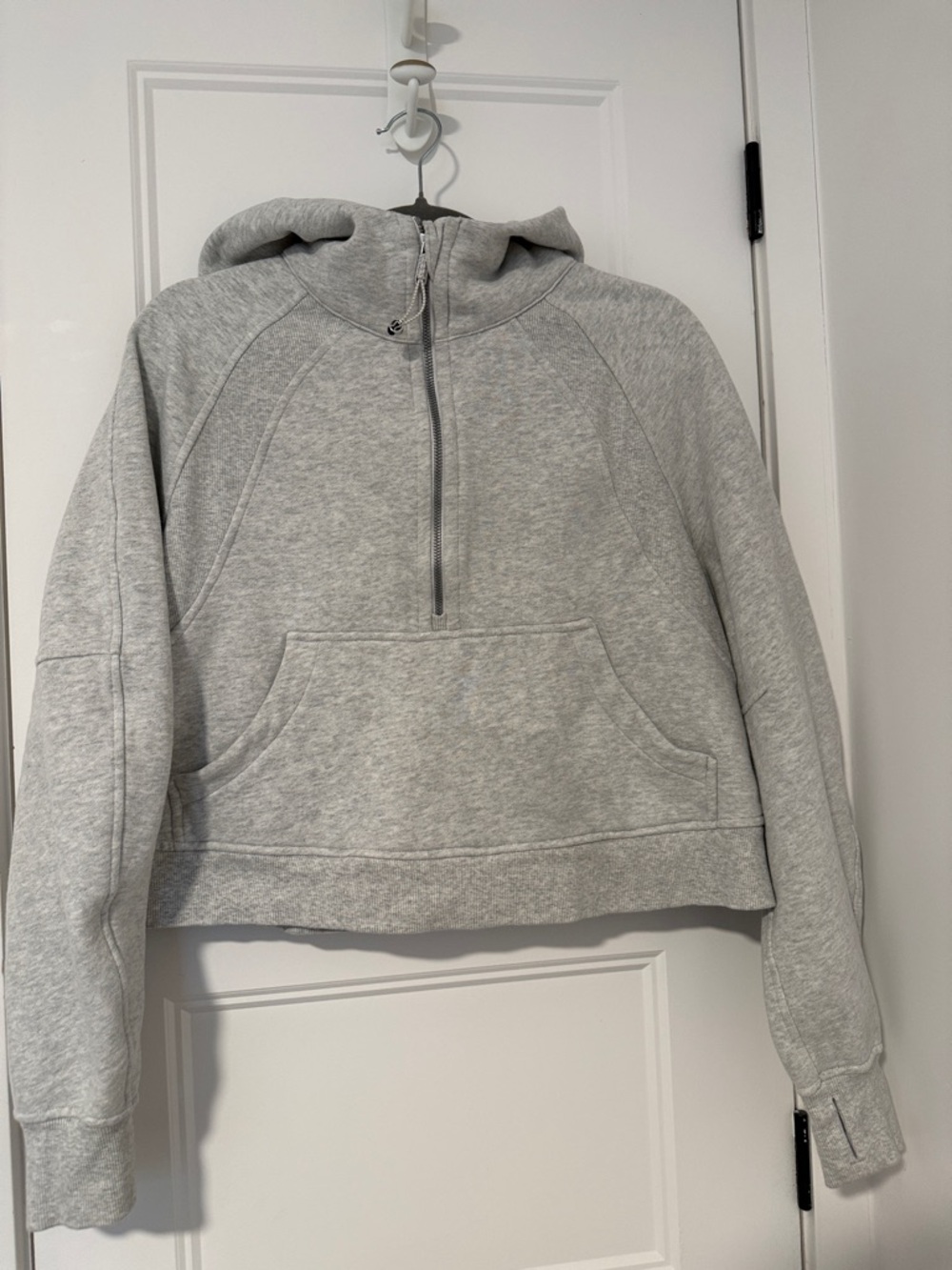 lululemon athletica Light Gray Half-Zip Hooded Pullover
